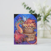Birthday Cake Dragon Postkarte (Stehend Vorderseite)