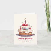 Birthday cake Kirsche Karte (Vorderseite)