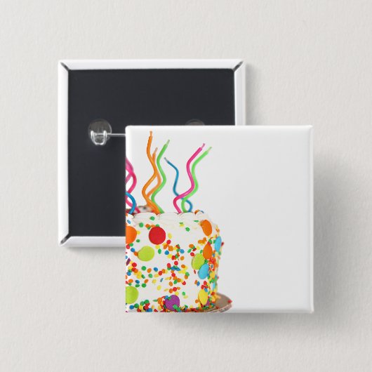 Birthday Cake Magnet Button (Vorne & Hinten)