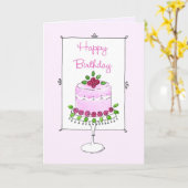 Birthday Cake mit Rose Geburtstag Karte (Gelbe Blume)