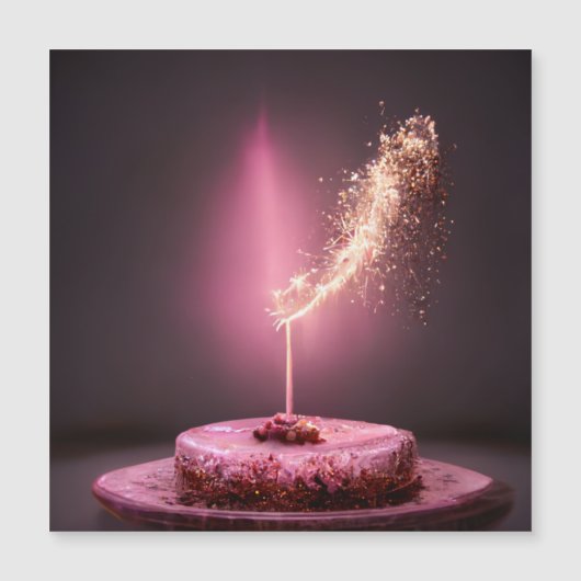 Birthday cake mit Sparkler Magnetkarte (Vorderseite)