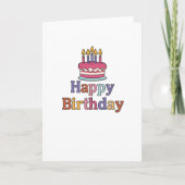 Birthday Cake Motif Card Folded Blank Inside Karte (Vorderseite)