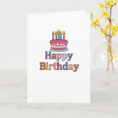Birthday Cake Motif Card Folded Blank Inside Karte (Gelbe Blume)