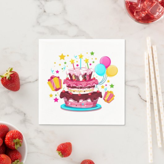Birthday Cake Napkins Serviette (Beispiel)