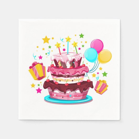 Birthday Cake Napkins Serviette (Vorderseite)