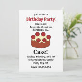 Birthday Cake Party Einladung (Stehend Vorderseite)