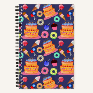 Birthday Cake Pastry Design Notizblock