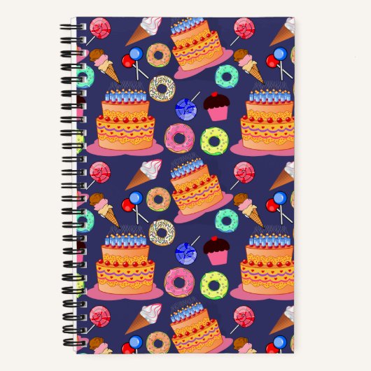 Birthday Cake Pastry Design Notizblock (Vorderseite)