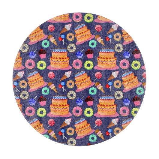 Birthday Cake Pastry Design Schneidebrett (Vorderseite)