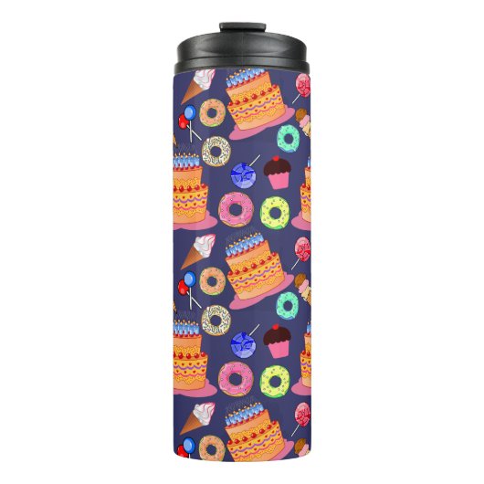 Birthday Cake Pastry Design Thermosbecher (Vorderseite)