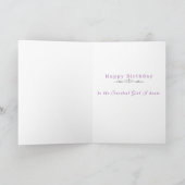 Birthday Cake Purple Pansies Hydrangea Birthday Karte (Innenseite)