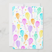 Birthday Cake Rainbow Girls Pastel Einladung (Rückseite)