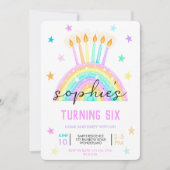 Birthday Cake Rainbow Girls Pastel Einladung (Vorderseite)