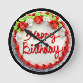 BIRTHDAY CAKE RUNDE WANDUHR (Vorderseite)