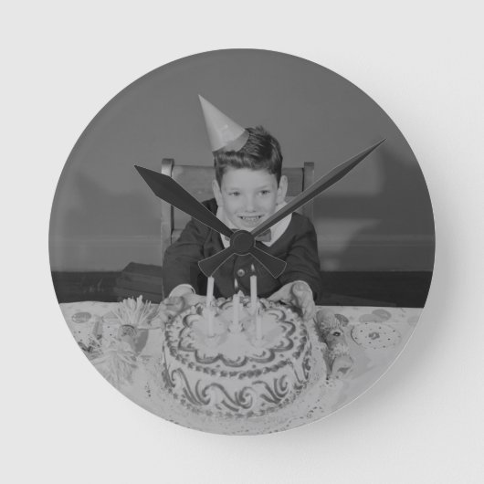 Birthday Cake Runde Wanduhr (Vorderseite)