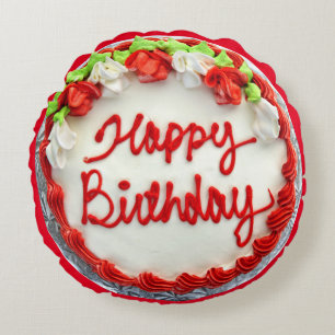 BIRTHDAY CAKE RUNDES KISSEN