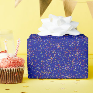 Birthday Cake Sprinklen auf blau Geschenkpapier