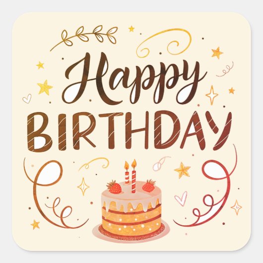 Birthday cake stickers or envelope seals (Vorderseite)