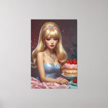 Birthday cake Stretched Canvas Print