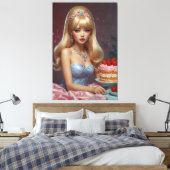 Birthday cake Stretched Canvas Print Leinwanddruck (Insitu (Schlafzimmer))