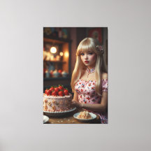 Birthday cake Stretched Canvas Print