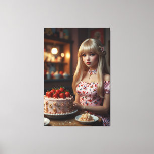 Birthday cake Stretched Canvas Print Leinwanddruck