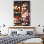 Birthday cake Stretched Canvas Print Leinwanddruck (Insitu (Schlafzimmer))