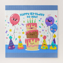 Birthday Cake und Balloons lächeln Puzzle