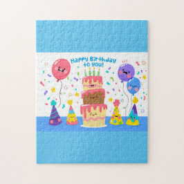 Birthday Cake und Balloons lächeln Puzzle