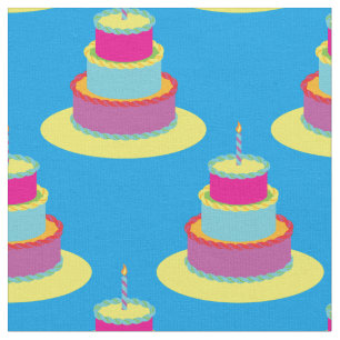 Birthday Cakes farbig Stoff