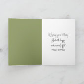 Birthday Calico Cat on a Greenhouse Stool Karte (Innenseite)