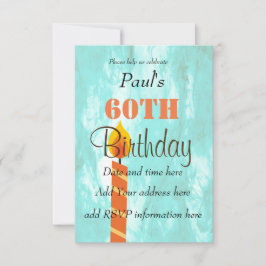 Birthday Candle Blue Orange Party Einladung