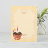 Birthday Candle Cupcake Blank Karte (Stehend Vorderseite)