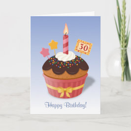 Birthday Candle Cupcake Custom Age Karte
