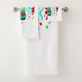 Birthday Candle Greetings Bathroom Towel Set