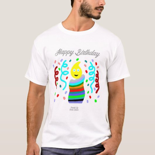 Birthday Candle Greetings Men's Basic T-Shirt (Vorderseite)
