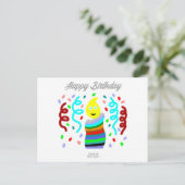 Birthday Candle Greetings Postcard Postkarte (Stehend Vorderseite)