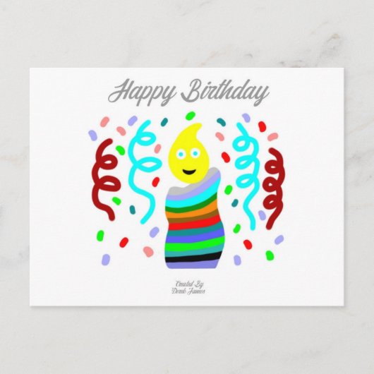 Birthday Candle Greetings Postcard Postkarte (Vorderseite)