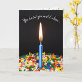 Birthday Candle in Cake Spaß Karte (Gelbe Blume)