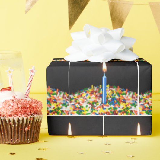 Birthday Candle und Confetti on Cake Geschenkpapier (Geburtstagsparty)
