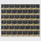 Birthday Candle und Confetti on Cake Geschenkpapier (Flach)