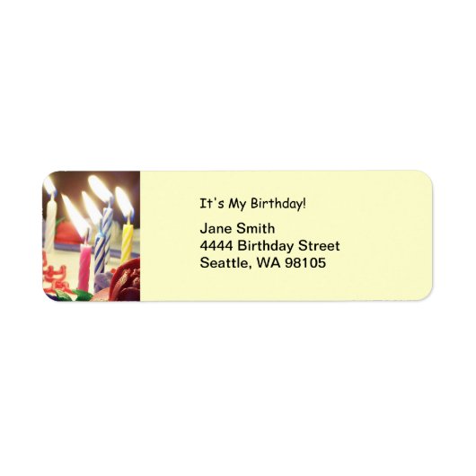 Birthday Candles Address Label (Vorne)