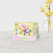 Birthday Candles and Balloons Geburtskarte Karte (Gelbe Blume)