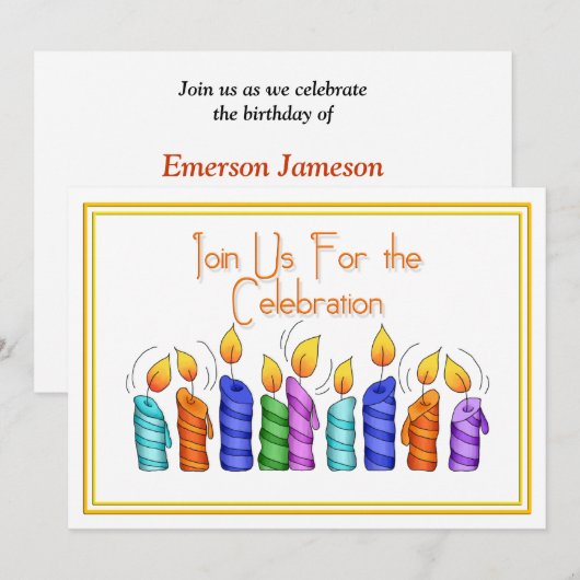 Birthday Candles Einladung (Vorne/Hinten)