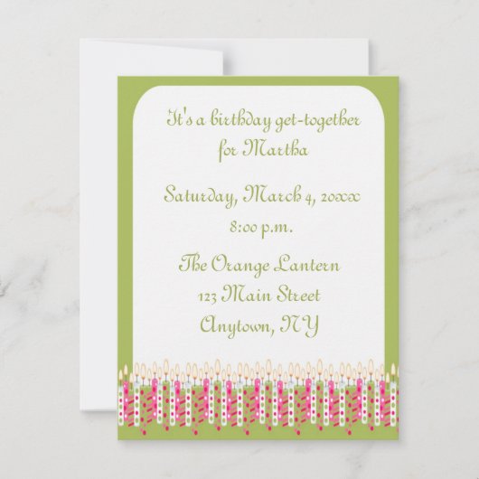 Birthday Candles Einladung (Vorderseite)