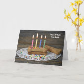 Birthday Candles in Dog Bone Card Karte (Gelbe Blume)