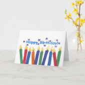 Birthday Candles Karte (Gelbe Blume)