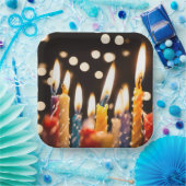Birthday Candles und Bokeh Lights Pappteller (Party)