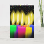 Birthday Candles und Confetti auf schwarz Karte (Vorderseite)