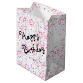 Birthday Candy Sprinkles Mittlere Geschenktüte (Vorderseite Schrägansicht)